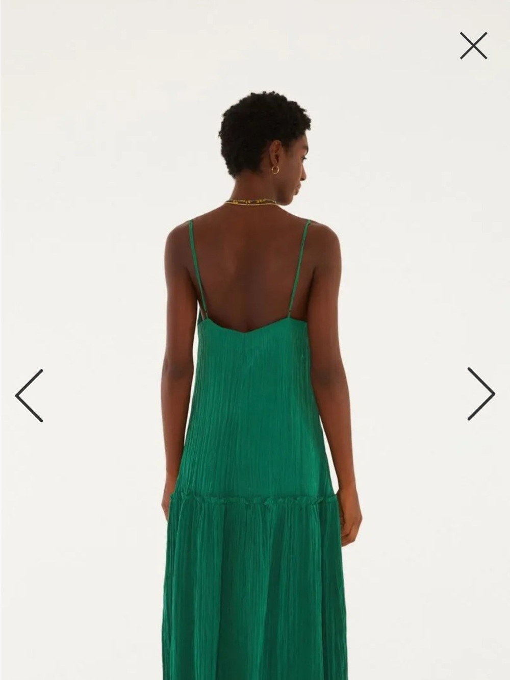 NWT FARM Rio Emerald Green Pleated Slip Maxi Dress - Picture 7 of 7
